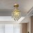 [Halloween & Christmas Decor] 1pc Modern Golden Crystal Chandelier - Semi-Flush Mount Ceiling Light With E27 Bulb Base, Hardwired 110-240V, No Wiring Needed For Bedroom, Balcony, Hallway, Halloween & Christmas Decor, Chandelier For Living Room, Balcony Lighting
