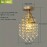 [Halloween & Christmas Decor] 1pc Modern Golden Crystal Chandelier - Semi-Flush Mount Ceiling Light With E27 Bulb Base, Hardwired 110-240V, No Wiring Needed For Bedroom, Balcony, Hallway, Halloween & Christmas Decor, Chandelier For Living Room, Balcony Lighting