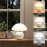1pc Modern Elegant Touch-Control Metal Round Mushroom Table Lamp - Adjustable Color, Dimmable, USB Charging | Rechargeable Lithium Battery, Durable Plastic for Living Room, Bedroom, Study, Dining & Bar, Living Room Lamp, Sleek Metallic Finish