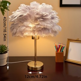 Gray Feather Artificial Table Lamp, Premium Gray Minimalist Warm Light Japanese Desk Lamp with Adjustable Brightness and Color Temperature for Multiple Scenes - USB Powered Bedside Romantic Home Ambiance Decor, Bedside Lamp, Lamps For Living Room, Table Lamps For Living Room, Lamps For Bedroom, Bedside Lamps, Bedside Lamps For Bedroom, Lamps For Living Room Table, Bedside Lamp For Bedroom, Table Lamps For Bedroom, Nightstand Lamps, Modern Lighting, Durable Construction,