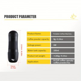 Electric Capsule Coffee Maker, Portable Espresso Machine with Manual Brewing Tool for Travel RV Office, Espresso Machine Portable, Fully Automatic Coffee Machine, Car Coffee Maker, Espresso Coffee Machine with Grinder, Coffee Bean Machine, Rv Coffee Solution, Manual Espresso Brewing, Capsule Coffee Machine, Electric Coffee Maker, Compact Design, Minimalist Coffee Appliance, Automatic Operation, Durable Construction, Outdoor, Espresso Enthusiasts