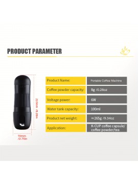 Electric Capsule Coffee Maker, Portable Espresso Machine with Manual Brewing Tool for Travel RV Office, Espresso Machine Portable, Fully Automatic Coffee Machine, Car Coffee Maker, Espresso Coffee Machine with Grinder, Coffee Bean Machine, Rv Coffee Solution, Manual Espresso Brewing, Capsule Coffee Machine, Electric Coffee Maker, Compact Design, Minimalist Coffee Appliance, Automatic Operation, Durable Construction, Outdoor, Espresso Enthusiasts