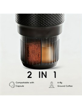 2-in-1 Portable Italian Espresso Machine- 20 Bar (vs 10 Bar Others), 4 Cups/2.2oz, Lightweight & Durable for Camping, Office & Car, Car Coffee, Portable Coffee Maker, Compact Design, Spacesaving Appliance, Reliable Espresso, Coffee Brewer, Mini