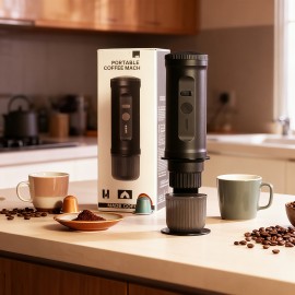 2-in-1 Portable Italian Espresso Machine- 20 Bar (vs 10 Bar Others), 4 Cups/2.2oz, Lightweight & Durable for Camping, Office & Car, Car Coffee, Portable Coffee Maker, Compact Design, Spacesaving Appliance, Reliable Espresso, Coffee Brewer, Mini