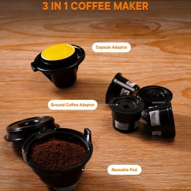 3 In 1 Single Serve Coffee Maker For K Cup Pods & Ground Coffee & Teas, 6 To 14oz Brew Sizes, With 40oz Removable Water Reservoir, Self-cleaning Function.