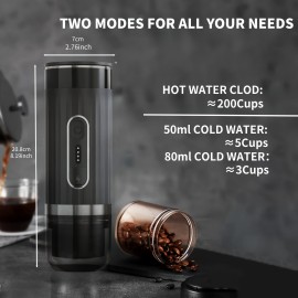 20 Bar Portable Espresso Maker-3-in-1 Camping Coffee Machine with USB Self-Heating, Compatible with Ground Coffee, Nespresso & Dolce Gusto Pods-Mini Electric Travel Coffee Maker for Hiking, RV, Office