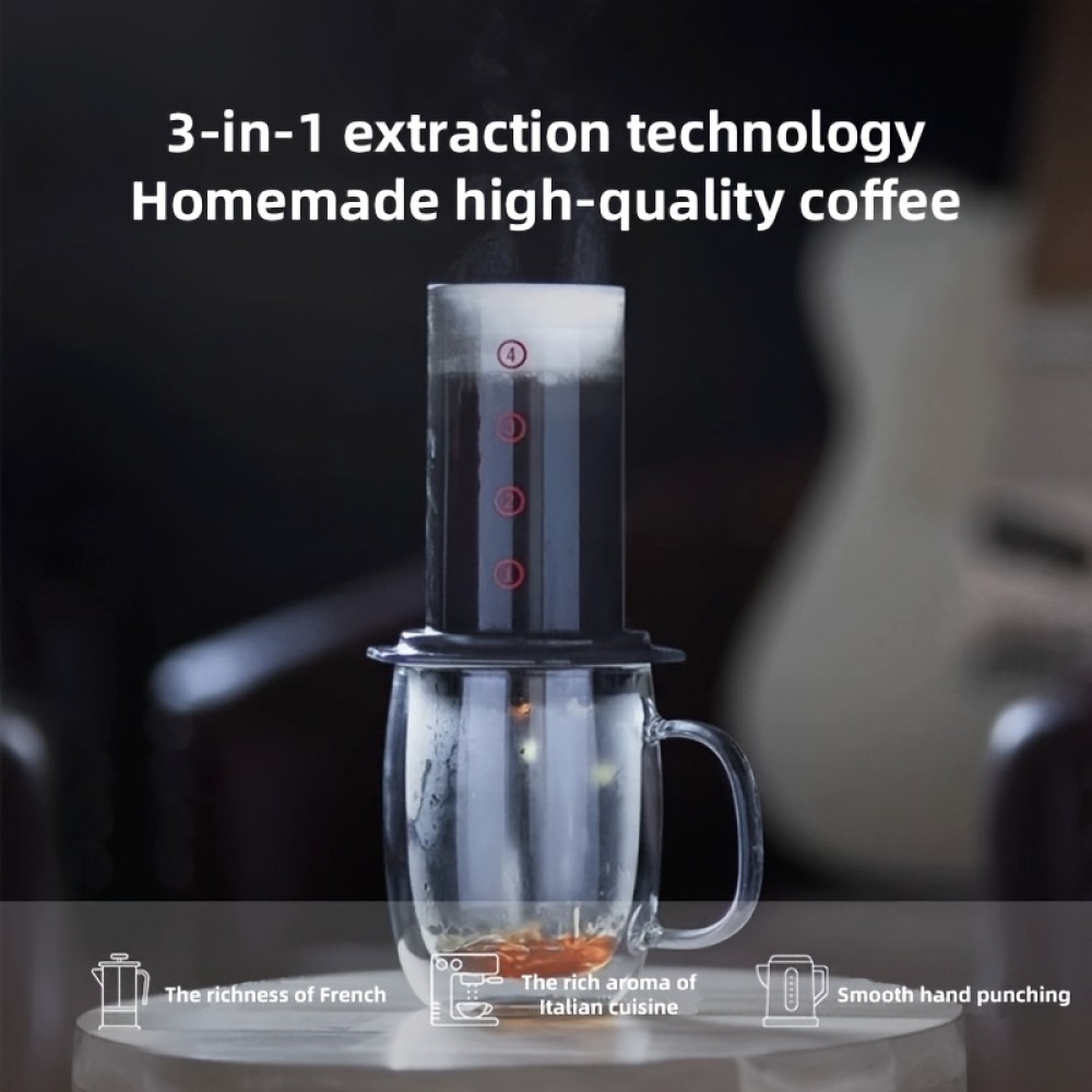 [Portable Coffee Machine] Portable Manual Hand Brewing Coffee Machine Set | No Battery, Suitable for Family, Outdoor Picnic Camping and Travel | Ideal Gift for Family and Friends