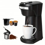 Single Coffee Maker 2in 1 for K Cup Pods & Ground Coffee 3 Color 6-14oz Drip Coffee Machine,  Modern Coffee Brewer, Compact Design, Highquality Materials, Multicup Brewer, Office Workers, Coffee Lovers