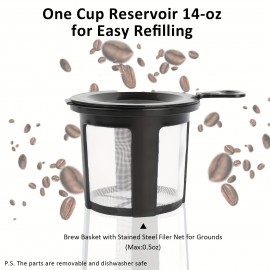 Single Coffee Maker 2in 1 for K Cup Pods & Ground Coffee 3 Color 6-14oz Drip Coffee Machine,  Modern Coffee Brewer, Compact Design, Highquality Materials, Multicup Brewer, Office Workers, Coffee Lovers