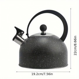 [Stainless Steel Tea Kettle] Stainless Steel Tea Kettle with Black Spotted Design - 2.5L, Perfect for Home, Kitchen, Coffee Shops, and Afternoon Tea - Compatible with All Stoves, Ideal for Brewing Tea, Milk, and Coffee