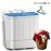 19/22/32lb Capacity Compact Portable Double Drum Washing Machine with Free 10 Hangers & Drying Rod - Heavy-Duty Drum Washer, Energy-Efficient 5-Tier Motor, Space-Saving for Small Loads, Camping, RV, Apartments ( Plug, 110V)