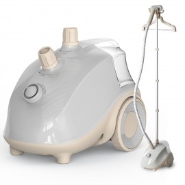 1500W Professional Garment Steamer Standing with Wheels - Heavy-Duty Clothes Steamer, 57.48oz Large Water Tank (55 Min Runtime), 45-Second Heat-Up, Wrinkle Remover for Dresses, Curtains, Bedding, -like Fabrics - Portable Standing Steamer