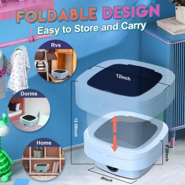 Portable 11-liter Mini Washer With Foldable Design For Travel, Camping, Apartments, Dormitories, And Clothes, Socks, And Underwear Features Three Intelligent Cleaning Modes