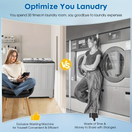 Portable Washing Machine Twin Tub - 28lbs Compact Washer(18lbs) And Dryer(10lbs) Combo with Drain Pump - Mini Laundry Machine for Apartments, Dorms, RVs, And Camping, Small Space Appliance, Lightweight Washerdryer, Spacesaving Design, Reliable