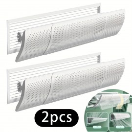 [2pcs Air Deflector] 2pcs Vertical Air Deflector Baffles with Hooks | Stylish White Plastic Design for Home & Office, Prevents Direct Blowing Air, Easy Installation, Modern Aesthetic, Sleek Finish