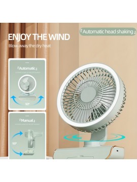 Sleek High-End Intelligent Desktop Fan with Multifunctional Lamp, Wall-Mountable & Hanging Design, Remote-Controlled Oscillation, Quiet Operation at Low Noise Levels, USB Rechargeable, Lithium Battery, Ideal for Various Settings, Standing Fa