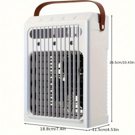 1pc Portable water-cooled Air Conditioners Fan, fast cooling, three wind adjustable, built-in 7-color ambient light, atomized humidification, compact and convenient, suitable for home, office, outdoor, travel.