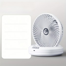 Portable USB Rechargeable Desktop Fan with Adjustable Wind Speed & 3-Speed Adjustable Fan - Wall-Mountable for Home, Office, Kitchen, Bathroom, Outdoor Camping - Sleek White & Black Design, Versatile Airflow, Modern Aesthetic, Durable Construction
