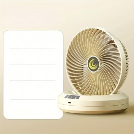 Portable USB Rechargeable Desktop Fan with Adjustable Wind Speed & 3-Speed Adjustable Fan - Wall-Mountable for Home, Office, Kitchen, Bathroom, Outdoor Camping - Sleek White & Black Design, Versatile Airflow, Modern Aesthetic, Durable Construction