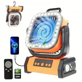 [Battery-Powered LED Cooler Fan] Cold Sky Battery-Powered with LED Light, Large Capacity Battery, 4-Speed Desktop Camping Cooler Dual Motor Portable Outdoor Wind Machine for Power Outages & Construction Sites, Construction Site Ventilation, Emergency Cooling Solution, Dual Motor Portable Fan, Desktop Air Circulator, Camping Gear Aesthetic, Industrial Utility Look, Quality Dual Motors, Sturdy Construction, Construction Workers, Emergency Prepared