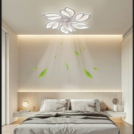 [Modern Ceiling Fan] Modern 1pc Recessed Ceiling Fan with LED Lights | 3-Color Lighting, Minimalist Design, Perfect for Living Room, Bedroom, Kitchen, Office Buildings, Cafe, Restaurants, Hotels - Hardwired, Includes Installation Hardware