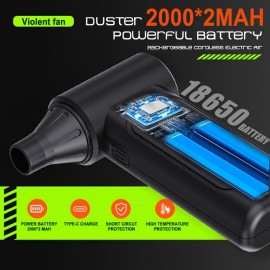 New Upgrade - Portable Turbine Hair Dryer - 3-speed Mini Fan | Rechargeable Portable Fan | Handheld Cooling Blower Fan, Suitable for Travel, Snowy Areas, Camping, Personal Cooling, Keyboard, Car, Ultimate Gift for Men