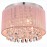 Modern Pink Crystal Chandelier – Elegant Flush Mount Ceiling Fixture with Adjustable Height, Perfect for Living Room, Bedroom, Kitchen & Bathroom, E14 Base (Bulbs Not Included)