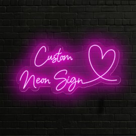 Customized Personalized LED Neon Light - Adjustable Brightness, 18-20 Inches Double Row, Special Love Design, USB-Powered Wall-Mounted Plastic Light for Anniversary, Wedding, Birthday, Valentine'S Day & Easter Decor, Neon Signs for Wall Decor