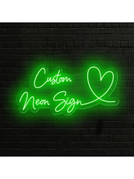 Customized Personalized LED Neon Light - Adjustable Brightness, 18-20 Inches Double Row, Special Love Design, USB-Powered Wall-Mounted Plastic Light for Anniversary, Wedding, Birthday, Valentine'S Day & Easter Decor, Neon Signs for Wall Decor