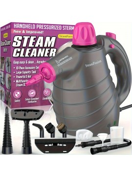 Steam Cleaner, Handheld Pressurized Steamer for Home Use, Multi-Surface Cleaning with 10 Accessories & Safety Lock, Deep Cleans Floor, Grout, Upholstery, Car And Grease, Deep Cleaning Device, Grease Removal Tool, Lightweight Steamer, Compact Steamer, Highpressure Cleaning, Sturdy Build, Cleaning Accessory Set, Pet Owners, Busy Households