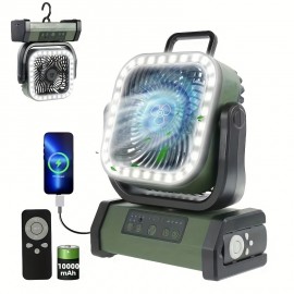 [Battery-Powered LED Cooler Fan] Cold Sky Battery-Powered with LED Light, Large Capacity Battery, 4-Speed Desktop Camping Cooler Dual Motor Portable Outdoor Wind Machine for Power Outages & Construction Sites, Construction Site Ventilation, Emergency Cooling Solution, Dual Motor Portable Fan, Desktop Air Circulator, Camping Gear Aesthetic, Industrial Utility Look, Quality Dual Motors, Sturdy Construction, Construction Workers, Emergency Prepared